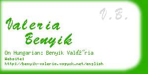 valeria benyik business card